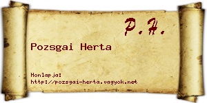 Pozsgai Herta névjegykártya